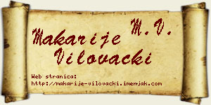 Makarije Vilovački vizit kartica